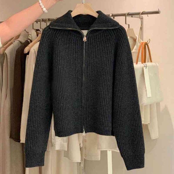 women's jackets nomikuma cardigans coat sweater women autumn winter knit jacket zipper turn-down collar long sleeve elegant knitwear 6z, Black;brown
women's jackets nomikuma cardigans coat sweater women autumn winter knit jacket zipper turn-down collar long sleeve elegant knitwear 6z, Black;brown
