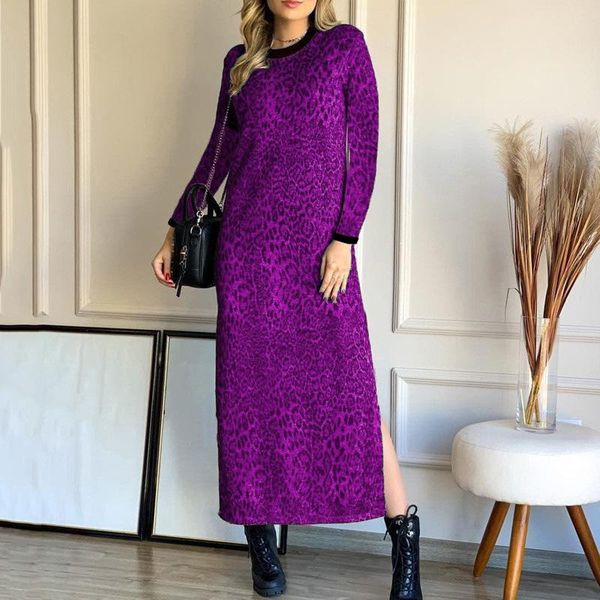 casual dresses autumn winter o-neck long sleeve midi dress women's fashion leopard print split fork elegant office ladies robe, Black;gray
casual dresses autumn winter o-neck long sleeve midi dress women's fashion leopard print split fork elegant office ladies robe, Black;gray