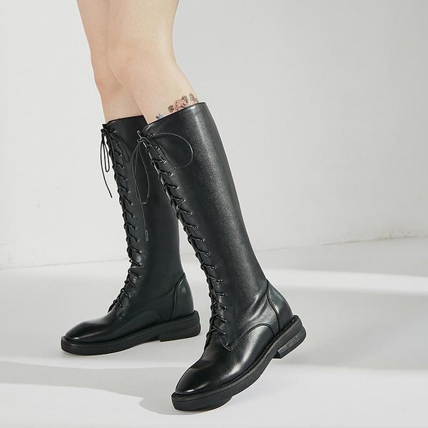boots cross tied women knee high party dancing shoes woman genuine leather heels autumn winter fashion motorcycle, Black
boots cross tied women knee high party dancing shoes woman genuine leather heels autumn winter fashion motorcycle, Black