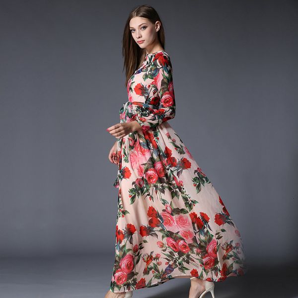 casual dresses woman chiffon long rose floral overlay print ue female sashes autumn vintage sleeve pleated wgdu, Black;gray
casual dresses woman chiffon long rose floral overlay print ue female sashes autumn vintage sleeve pleated wgdu, Black;gray