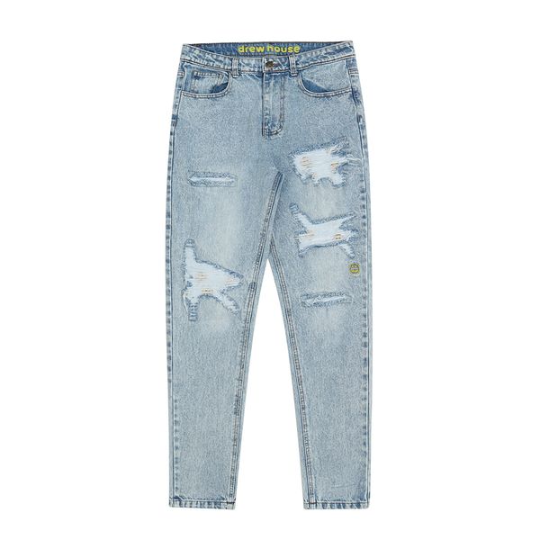 new fashion brand in autumn and winter 2021 d@ew smiling face embroidery wash casual jeans, Blue
new fashion brand in autumn and winter 2021 d@ew smiling face embroidery wash casual jeans, Blue