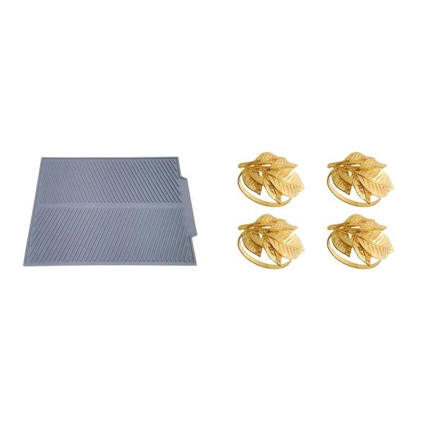 pcs drain rack silicone dish drainer tray large sink drying & 4 napkin buckle holder decoration rings
pcs drain rack silicone dish drainer tray large sink drying & 4 napkin buckle holder decoration rings