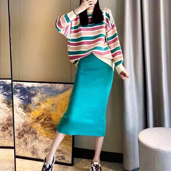 two piece dress set women clothing sets autumn loose casual striated pullover sweater + elastic waist knitted package hip skirt sl215, White
two piece dress set women clothing sets autumn loose casual striated pullover sweater + elastic waist knitted package hip skirt sl215, White