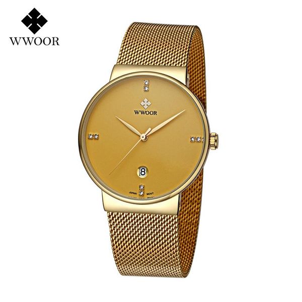 wristwatches wwoor luxury gold mesh stainless steel men watch date calendar analogue mens quartz watches man clock reloj hombre, Slivery;brown
wristwatches wwoor luxury gold mesh stainless steel men watch date calendar analogue mens quartz watches man clock reloj hombre, Slivery;brown