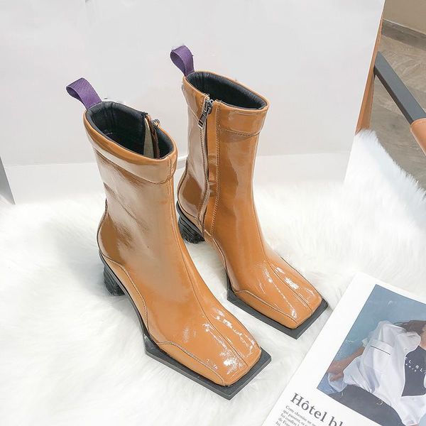 boots deat 2021 spring summer fashion high heel back zipper square head strange style thin leather shoes women sh556, Black
boots deat 2021 spring summer fashion high heel back zipper square head strange style thin leather shoes women sh556, Black