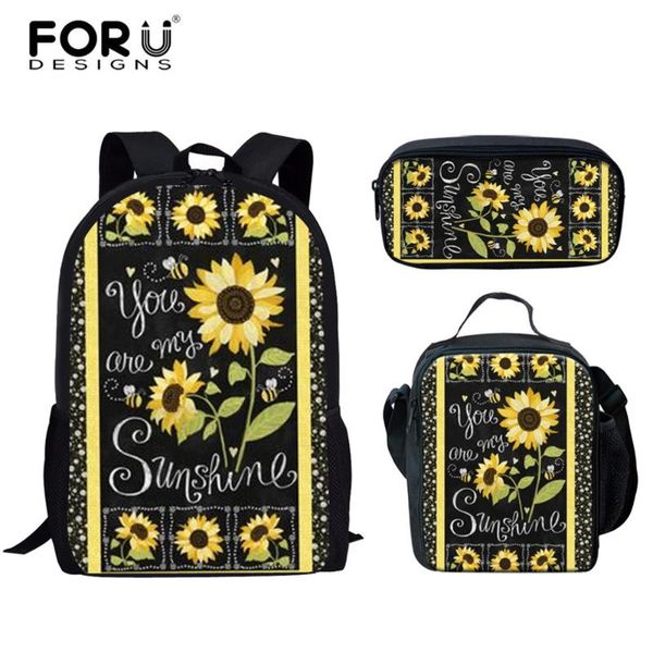 school bags forudesigns fashion sunflower printing for kids girls backpack casual 3pcs/set student bookbag canvas mochila
school bags forudesigns fashion sunflower printing for kids girls backpack casual 3pcs/set student bookbag canvas mochila