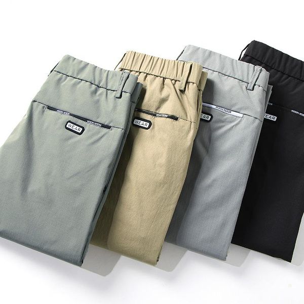 men's pants 2021 spring summer lightweight straight loose solid color casual classic brand embroidery trousers, Black
men's pants 2021 spring summer lightweight straight loose solid color casual classic brand embroidery trousers, Black