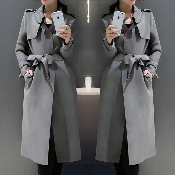 women's trench coats women 2021 spring autumn classic suede coat female fashion lapel elegant outwear ladies adjustable waist windbreak, Tan;black
women's trench coats women 2021 spring autumn classic suede coat female fashion lapel elegant outwear ladies adjustable waist windbreak, Tan;black
