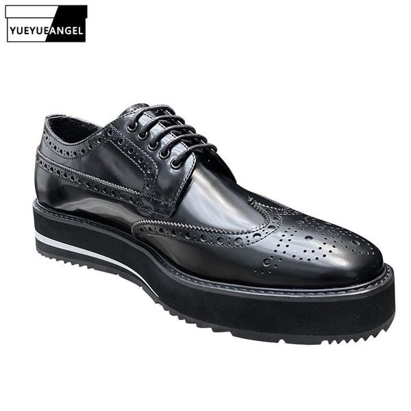 dress shoes british style mens platform formal brogue business office cowhide genuine leather wing tip wedding, Black
dress shoes british style mens platform formal brogue business office cowhide genuine leather wing tip wedding, Black