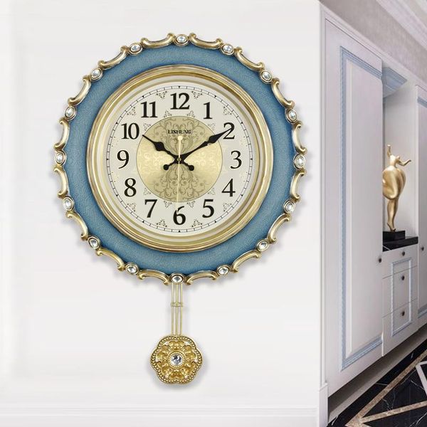 wall clocks round pendulum clock creative luxury personality european living room american pastoral reloj home decor 60wc
wall clocks round pendulum clock creative luxury personality european living room american pastoral reloj home decor 60wc