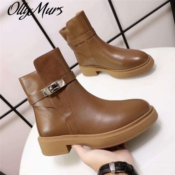 boots ollymurs genuine leather short women round toe platform shoes chunky heel ankle buckle luxury, Black
boots ollymurs genuine leather short women round toe platform shoes chunky heel ankle buckle luxury, Black