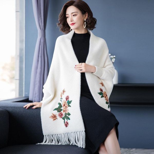 scarves women's winter mink shawl. wear a cheongsam cape and thicken embroidered tassel scarf in, Blue;gray
scarves women's winter mink shawl. wear a cheongsam cape and thicken embroidered tassel scarf in, Blue;gray