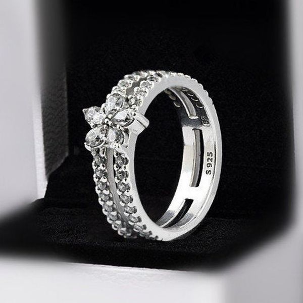 925 sterling silver sparkling snowflake with cz stones double ring fit pandora charm jewelry engagement wedding lovers fashion ring for wome
925 sterling silver sparkling snowflake with cz stones double ring fit pandora charm jewelry engagement wedding lovers fashion ring for wome