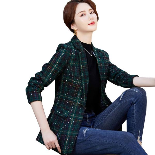 women's suits & blazers arrival fashion women casual blazer female yellow green apricot plaid coat ladies single button jacket for autu, White;black
women's suits & blazers arrival fashion women casual blazer female yellow green apricot plaid coat ladies single button jacket for autu, White;black