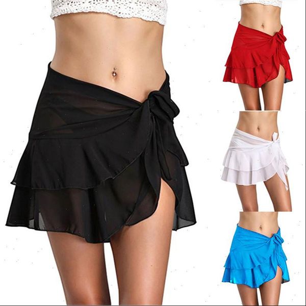 womens skirt women beach wear solid bandage ruffle wrap high split short mini summer transparent clubwear, Black
womens skirt women beach wear solid bandage ruffle wrap high split short mini summer transparent clubwear, Black