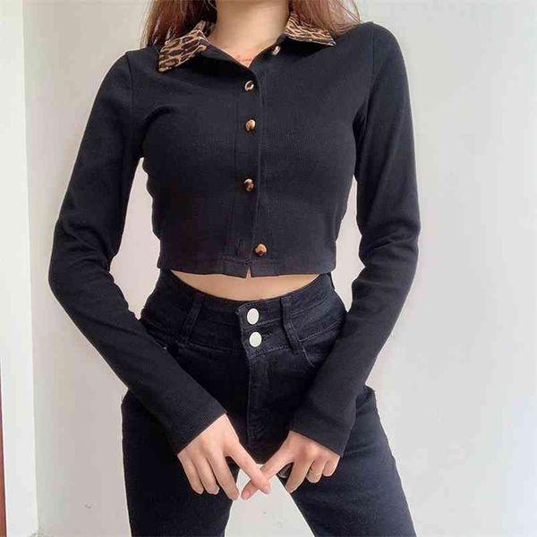 leopard graphic collar black t-shirt crop women's shirt long sleeve fashion harajuku button korean tee female clothing 210510, White
leopard graphic collar black t-shirt crop women's shirt long sleeve fashion harajuku button korean tee female clothing 210510, White