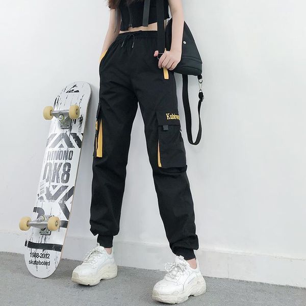 cargo fashion streetwear ankle length women pant elastic waist drawstring loose trousers casual joggers, Black;white
cargo fashion streetwear ankle length women pant elastic waist drawstring loose trousers casual joggers, Black;white