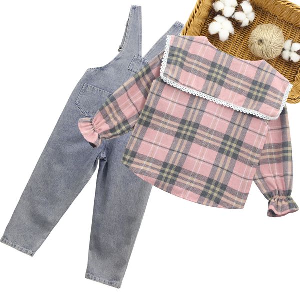 kids clothes girls plaid pattern clothing for girls blouse + jumpsuit kids girl clothes set casual style childrens costume, White
kids clothes girls plaid pattern clothing for girls blouse + jumpsuit kids girl clothes set casual style childrens costume, White