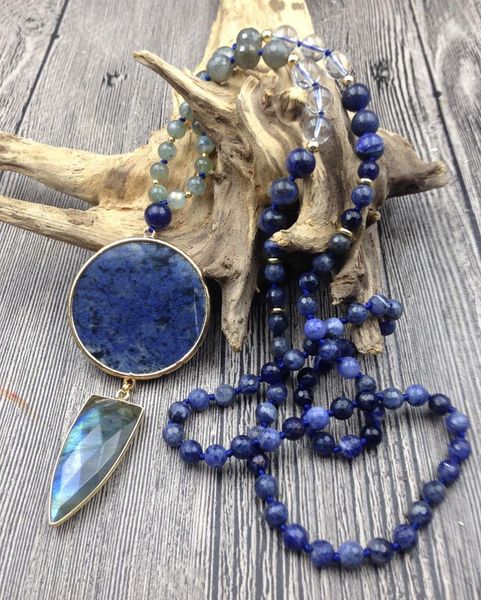 sodalite labradorite pendant stone quartz beads knot handmade necklace necklaces, Silver
sodalite labradorite pendant stone quartz beads knot handmade necklace necklaces, Silver