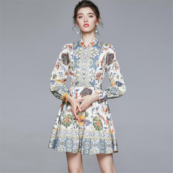 autumn dress lantern sleeve casual shirt bohemian retro runway dresses 2021 women fashion vestido de muer, Black;gray 
autumn dress lantern sleeve casual shirt bohemian retro runway dresses 2021 women fashion vestido de muer, Black;gray