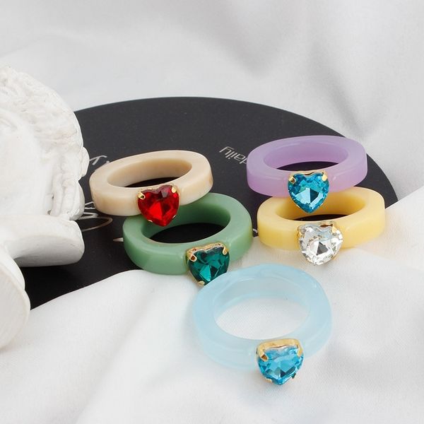 2021 new japanese and korean style resin heart-shaped diamond temperament personality fashion atmosphere ring, Black
2021 new japanese and korean style resin heart-shaped diamond temperament personality fashion atmosphere ring, Black