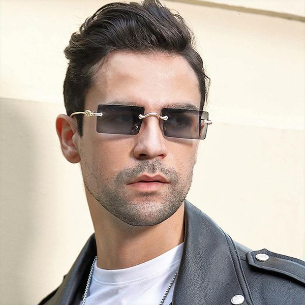 rimless square sunglasses for men vintage designer tide fashion small box okulary trending oculos de sol masculino, White;black
rimless square sunglasses for men vintage designer tide fashion small box okulary trending oculos de sol masculino, White;black