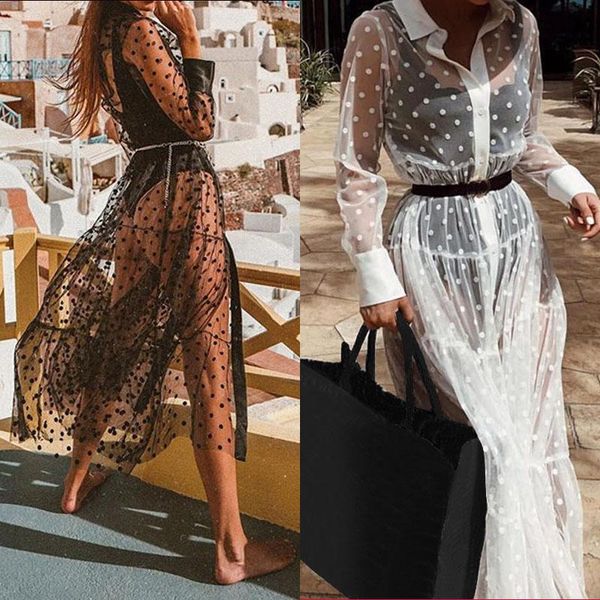 celmia bohemian see through mesh dress 2021 summer polka dot women maxi sundress casual long sleeve vestidos robe 5xl dresses, Black;gray
celmia bohemian see through mesh dress 2021 summer polka dot women maxi sundress casual long sleeve vestidos robe 5xl dresses, Black;gray