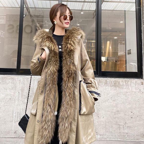 women's fur & faux 2021 winter parka oversized raccoon collar detachable rex liner coat mid-length jacket, Black
women's fur & faux 2021 winter parka oversized raccoon collar detachable rex liner coat mid-length jacket, Black