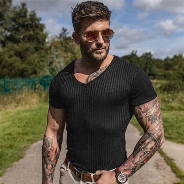 new summer men's fashion t-shirt knitting v-neck slim fit tee shirt mens short sleeve pullovers tshirts men fitness knittwear y0322, White;black
new summer men's fashion t-shirt knitting v-neck slim fit tee shirt mens short sleeve pullovers tshirts men fitness knittwear y0322, White;black