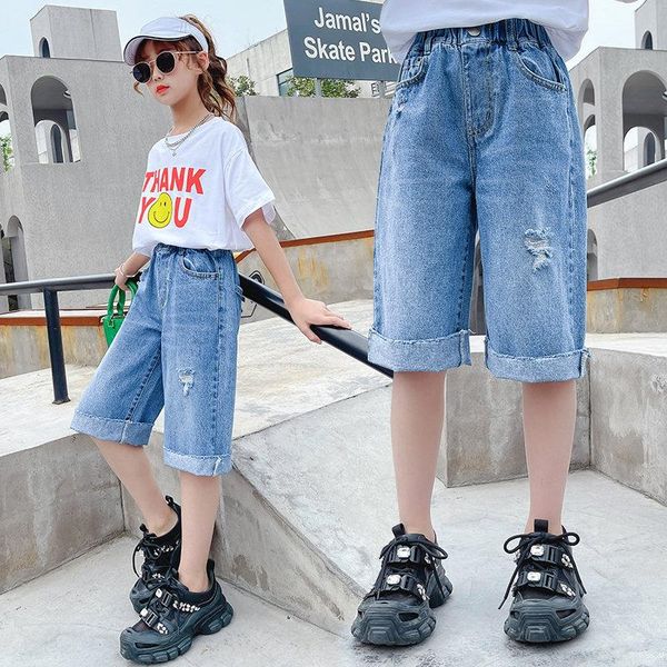 summer girls cotton denim pants shorts solid color children thin soft half trousers jeans kids korean style casual clothes 4-14y, Black
summer girls cotton denim pants shorts solid color children thin soft half trousers jeans kids korean style casual clothes 4-14y, Black