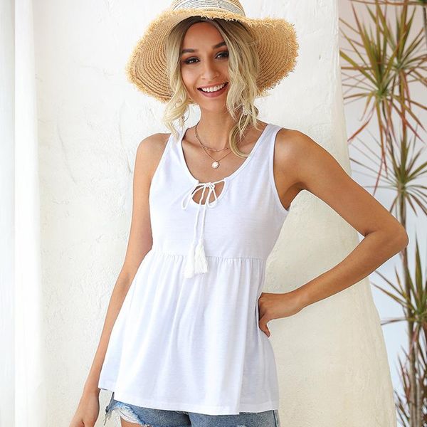 women's t-shirt 2021 summer european and american tassel doll shirt waist vest y2k ropa mujer, White
women's t-shirt 2021 summer european and american tassel doll shirt waist vest y2k ropa mujer, White