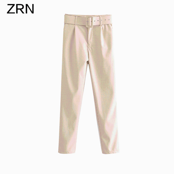 women's pants & capris zrn women chic pu leather high waisted loose faux trousers elegant vintage pockets female, Black;white
women's pants & capris zrn women chic pu leather high waisted loose faux trousers elegant vintage pockets female, Black;white