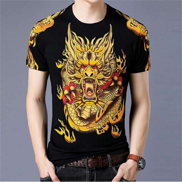men's antique short sleeve chinese dragon pattern aggressive t-shirt tattoo clothing printing, White;black
men's antique short sleeve chinese dragon pattern aggressive t-shirt tattoo clothing printing, White;black