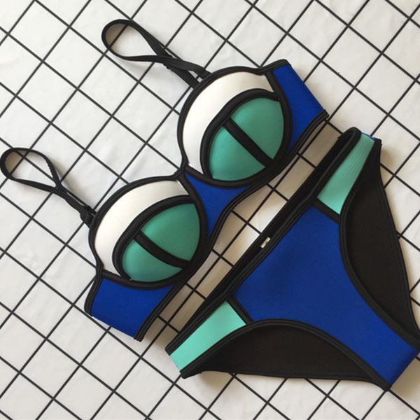 no matching deformation color spherical cup strip neoprene split bikini t brand swimsuit, Black;white
no matching deformation color spherical cup strip neoprene split bikini t brand swimsuit, Black;white