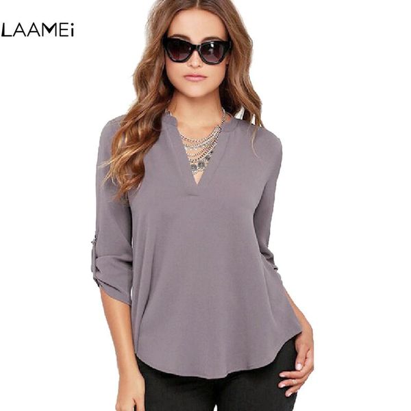 women's blouses & shirts laamei brand 2021 autumn women casual fashion ladies large size female v-neck long sleeve loose chiffon, White
women's blouses & shirts laamei brand 2021 autumn women casual fashion ladies large size female v-neck long sleeve loose chiffon, White