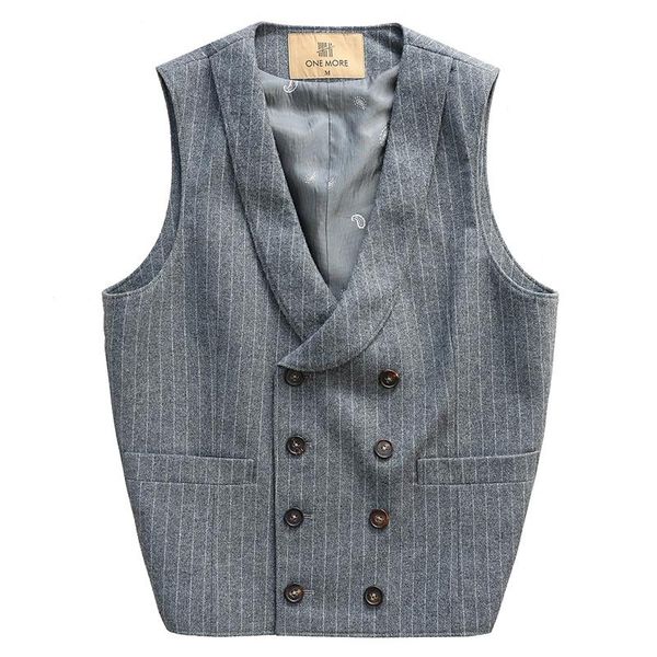 men's vests stripe suit vest shawl collar wool double-breasted slim fit grey gilet male wedding evening dress winter bolero, Black;white
men's vests stripe suit vest shawl collar wool double-breasted slim fit grey gilet male wedding evening dress winter bolero, Black;white