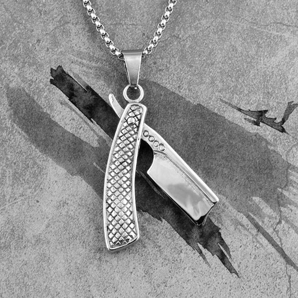 pendant necklaces haircut razor barber long men pendants chain punk for boyfriend male stainless steel jewelry creativity gift wholesale, Silver
pendant necklaces haircut razor barber long men pendants chain punk for boyfriend male stainless steel jewelry creativity gift wholesale, Silver