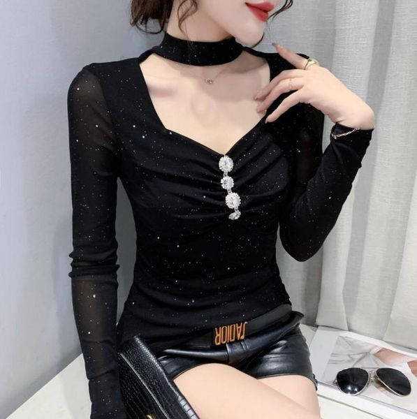 women's t-shirt fall winter korean clothes lady chic leopard hollow out shiny diamonds women with fleece tees, White
women's t-shirt fall winter korean clothes lady chic leopard hollow out shiny diamonds women with fleece tees, White