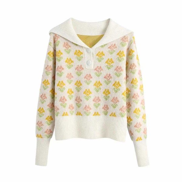 autumn winter women knit sweater long sleeve floral casual women sweaters winter pullover 210709, White;black
autumn winter women knit sweater long sleeve floral casual women sweaters winter pullover 210709, White;black