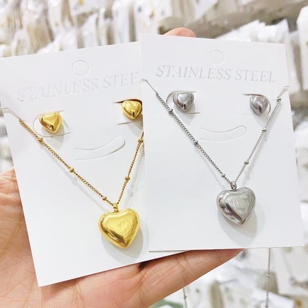 earrings & necklace 361l fashion temperament gold color heart pendant charming women's wedding party jewelry romantic valentine's, Silver
earrings & necklace 361l fashion temperament gold color heart pendant charming women's wedding party jewelry romantic valentine's, Silver
