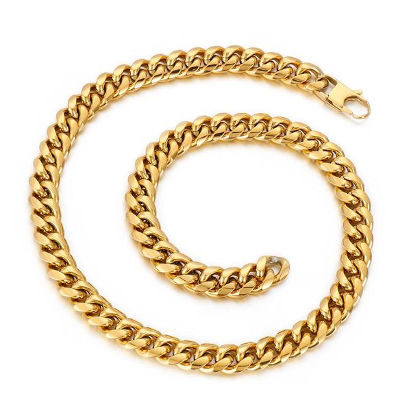 chains 12mm curb cuban chain heavy duty thick link three-color stainless steel men's necklace drop, Silver
chains 12mm curb cuban chain heavy duty thick link three-color stainless steel men's necklace drop, Silver