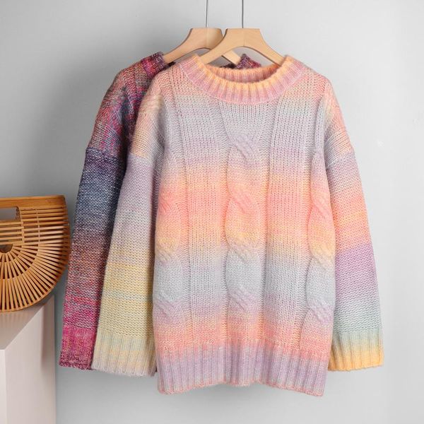 women's sweaters rainbow women autumn winter tie dye pullover o-neck long loose striped korean jumpers candy color oversized female, White;black
women's sweaters rainbow women autumn winter tie dye pullover o-neck long loose striped korean jumpers candy color oversized female, White;black