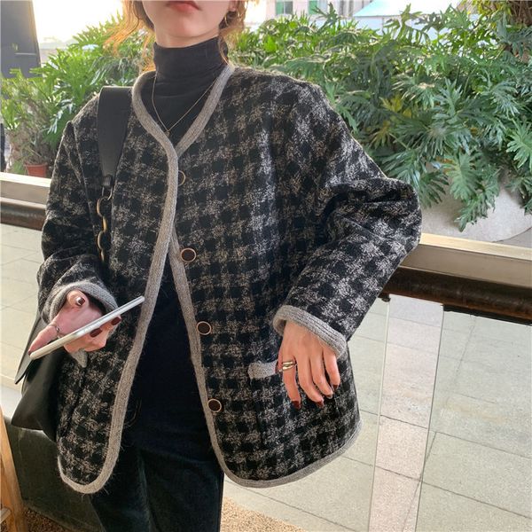jackets warm chess wild pink lady short autumn female elegant jacket oversize, Black;brown
jackets warm chess wild pink lady short autumn female elegant jacket oversize, Black;brown