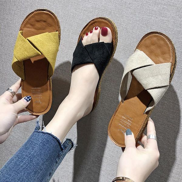 slippers 2021 summer ladies flat suede lazy outside wearing fashion wild students out beach sandals and women, Black
slippers 2021 summer ladies flat suede lazy outside wearing fashion wild students out beach sandals and women, Black