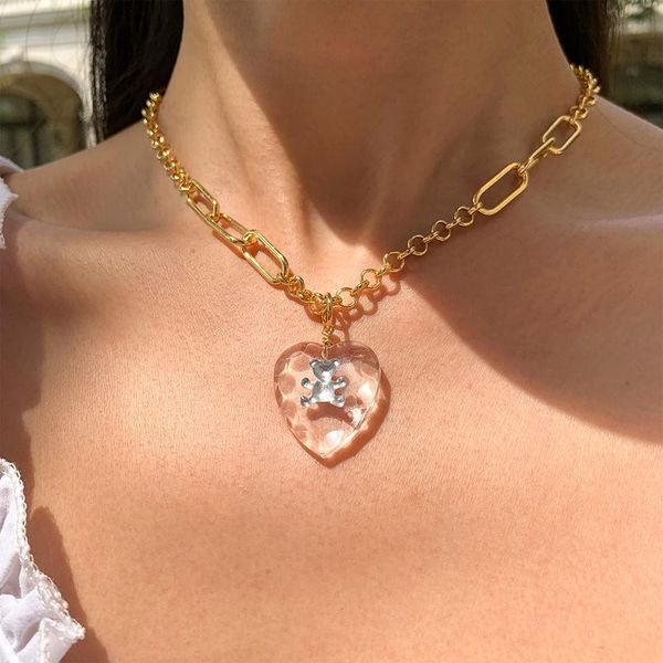 chokers timeless wonder sweet crystal bear heart chains necklace for women jewelry kpop designer party gothic egirl emo rare gift 1577, Golden;silver
chokers timeless wonder sweet crystal bear heart chains necklace for women jewelry kpop designer party gothic egirl emo rare gift 1577, Golden;silver
