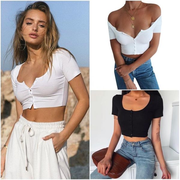 women's tanks & camis v neck exposed navel button cardigan short sleeve tank women slim bottom knitwear cropped blouse casual t sh, White
women's tanks & camis v neck exposed navel button cardigan short sleeve tank women slim bottom knitwear cropped blouse casual t sh, White