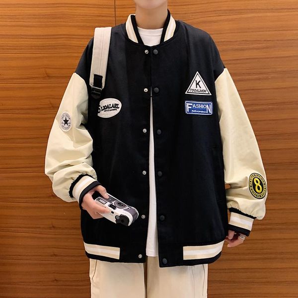 spring and autumn plus size jacket men's tide brand label casual street trend student handsome baseball uniform jackets, Black;brown
spring and autumn plus size jacket men's tide brand label casual street trend student handsome baseball uniform jackets, Black;brown