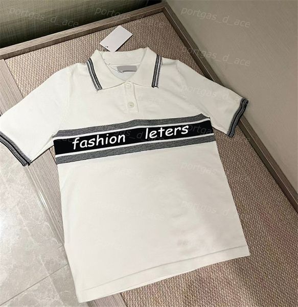 vintage letters jacquard polo womens summer short sleeve striped design white polos
vintage letters jacquard polo womens summer short sleeve striped design white polos