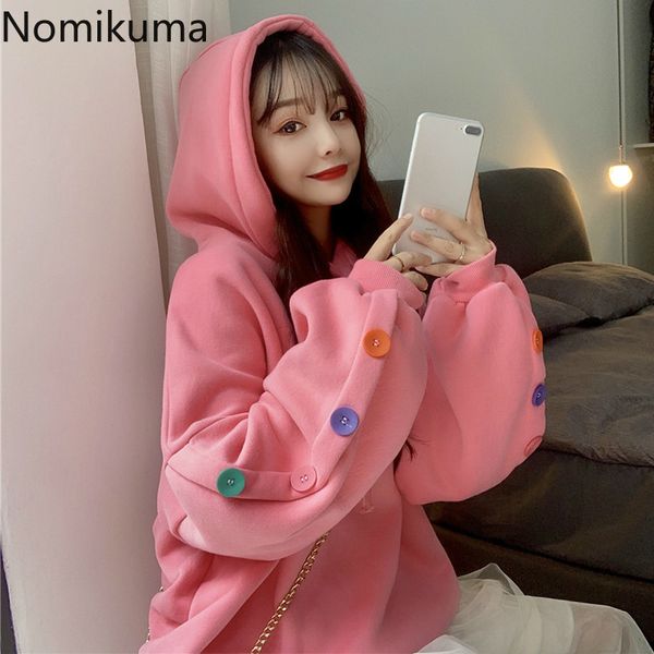 nomikuma autumn winter plus velet pullover hooded sweatshirt causal colourful buttons long sleeve hoodies korean jumper 6c639 210427, Black
nomikuma autumn winter plus velet pullover hooded sweatshirt causal colourful buttons long sleeve hoodies korean jumper 6c639 210427, Black