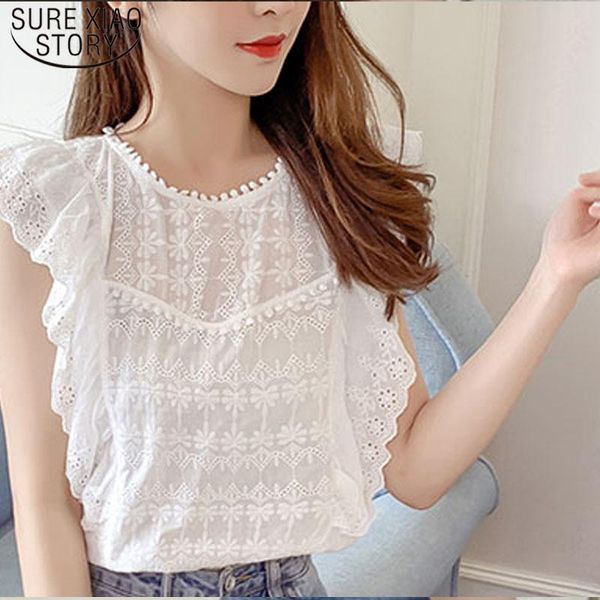 women blouse fashion summer sleeveless o-neck sweet style lace shirt elegant plus size 5087 50 women's blouses & shirts, White
women blouse fashion summer sleeveless o-neck sweet style lace shirt elegant plus size 5087 50 women's blouses & shirts, White